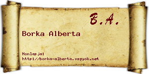 Borka Alberta névjegykártya